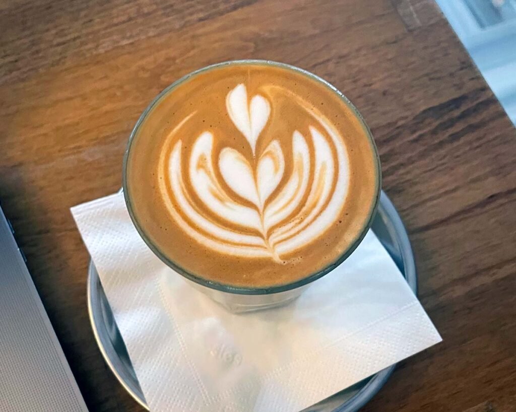 Coffee cup with latte art