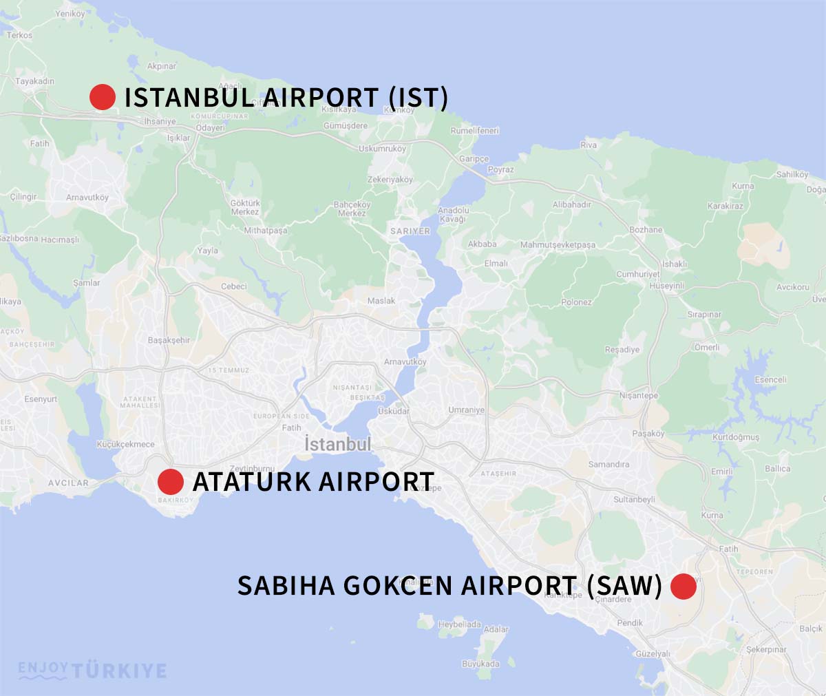 Istanbul Airport Locations Map 