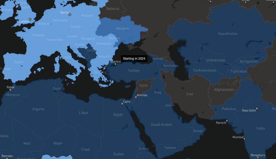 Starlink availability map - Turkey