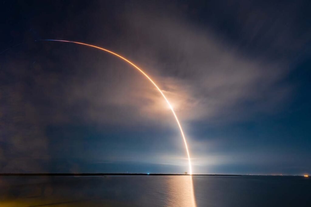 SpaceX launching satellite into space