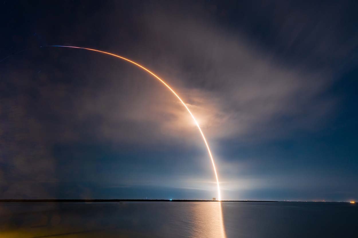 SpaceX launching satellite into space