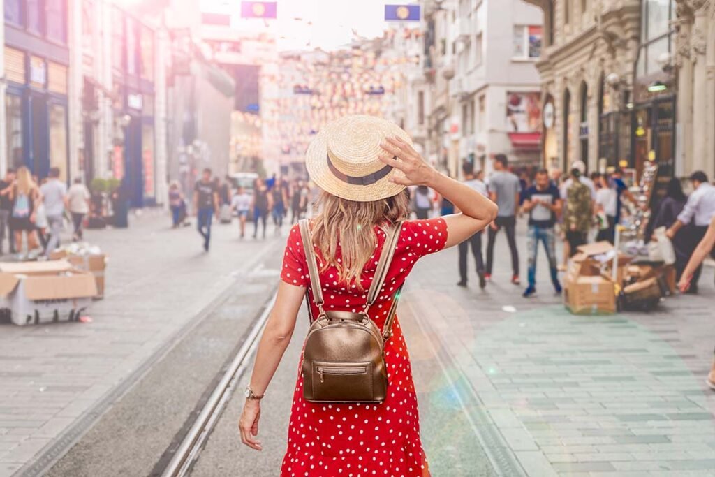 Young woman on a street in Istanbul