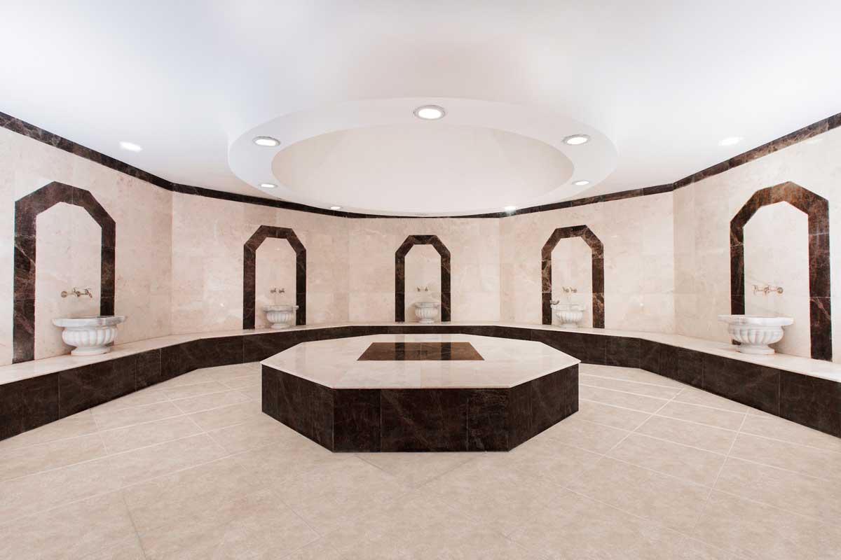 An empty hammam room in Istanbul