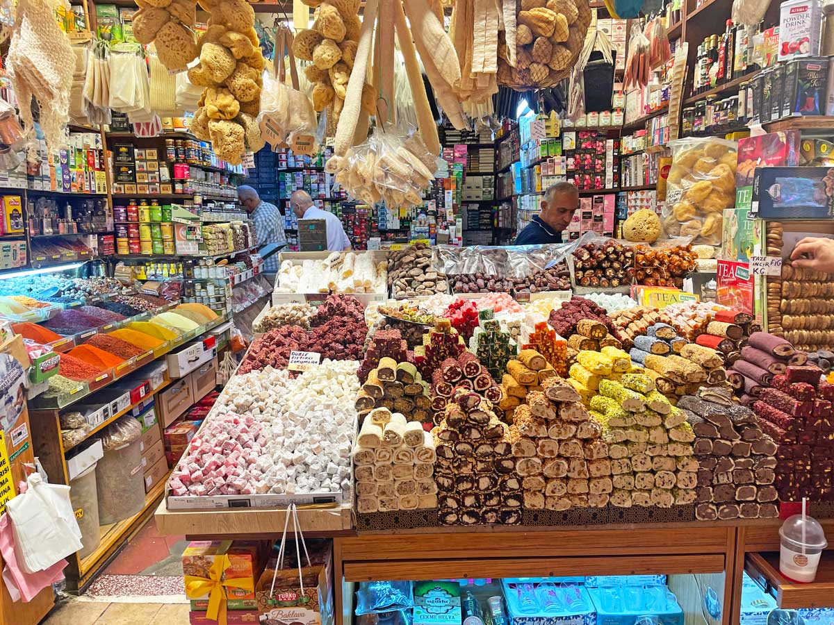 Turkish delight treats in the market